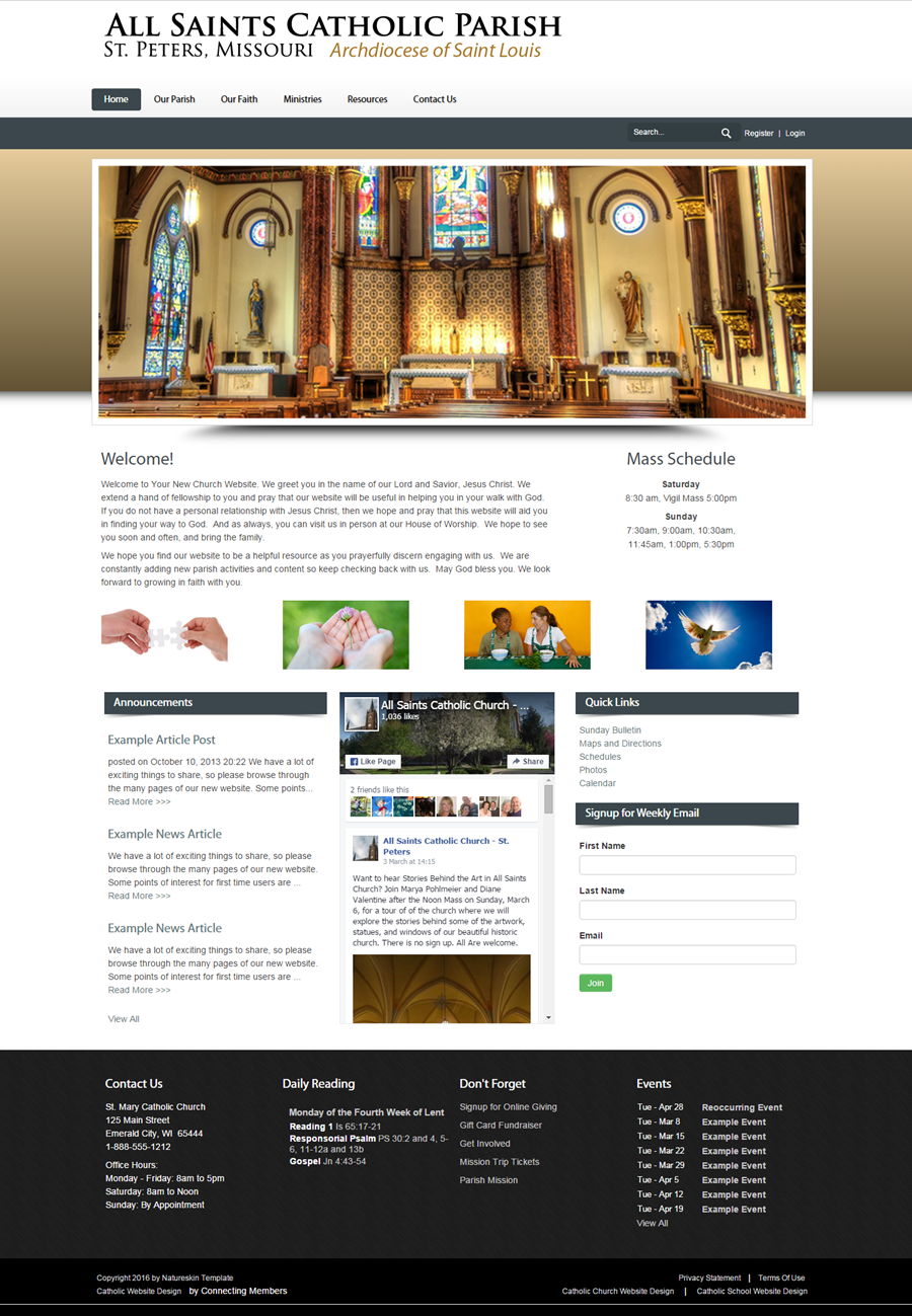 Catholic Church Websites Nature