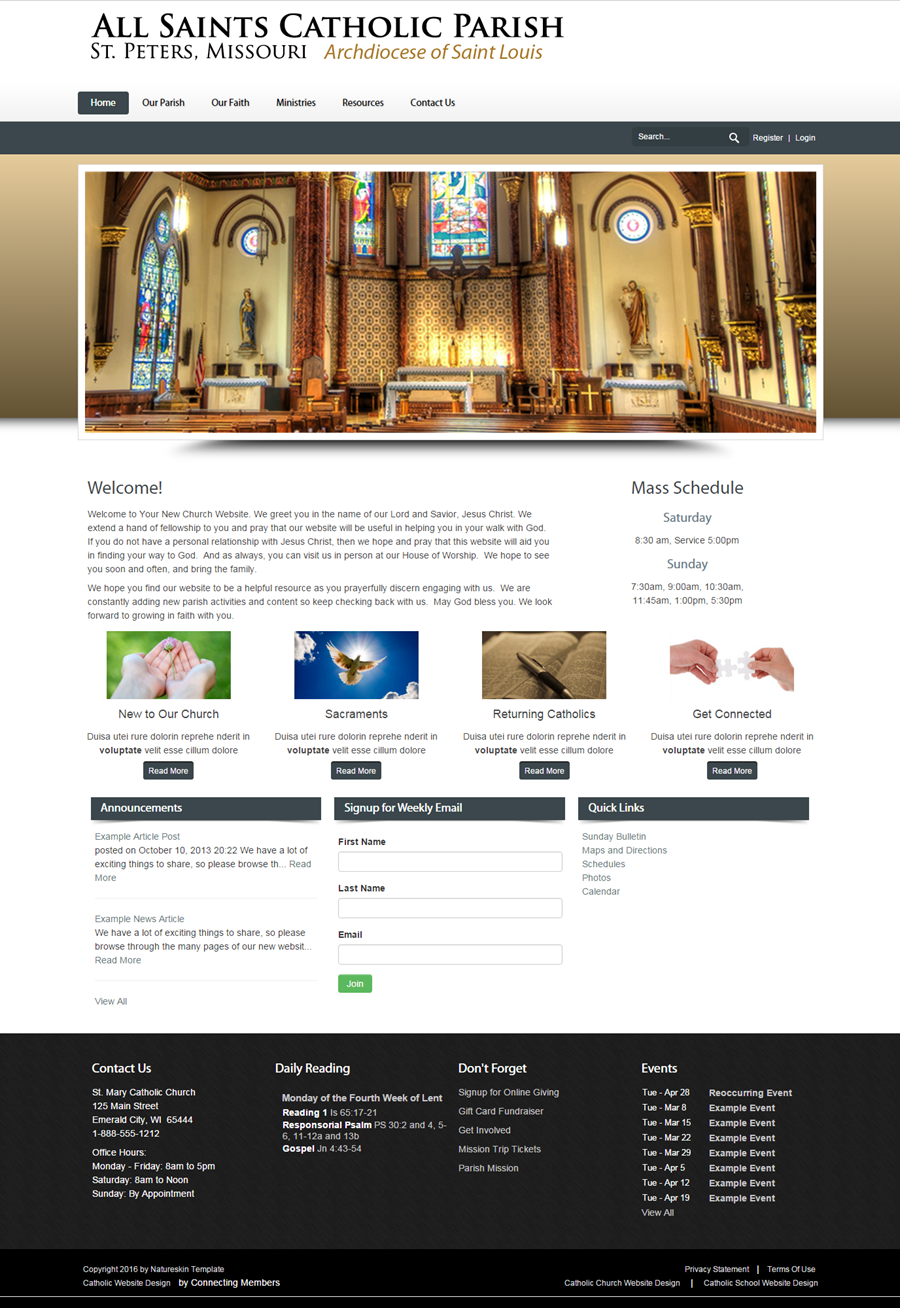 Catholic Church Websites Nature