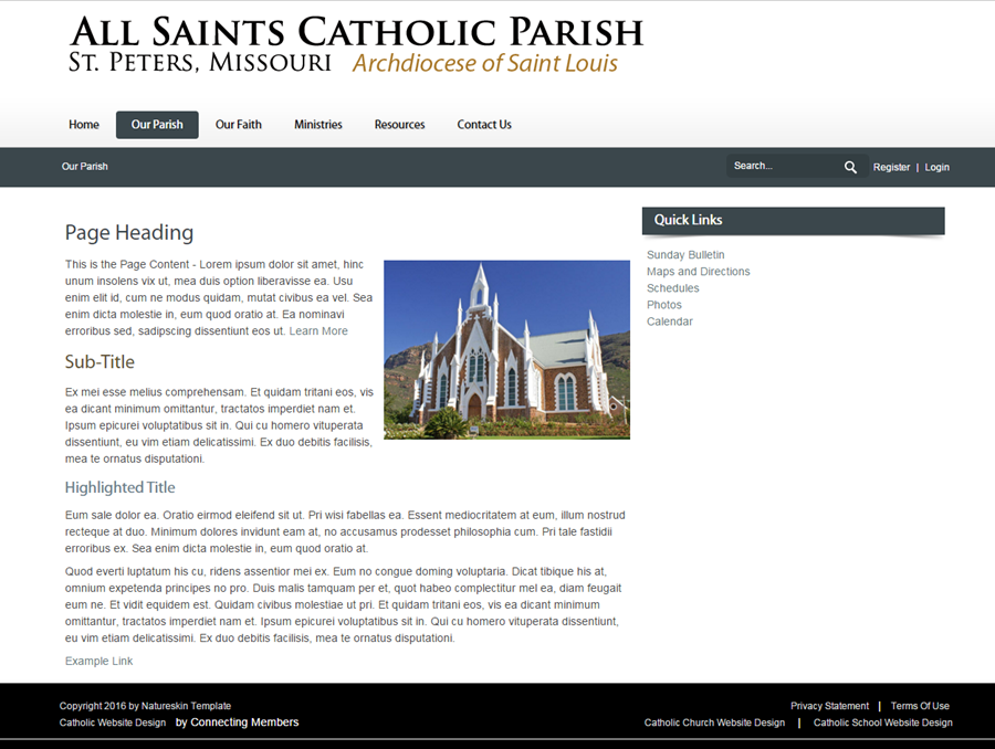 Best Catholic Website Templates Nature