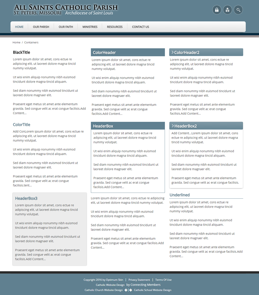 Catholic Church Websites Optimum Containers