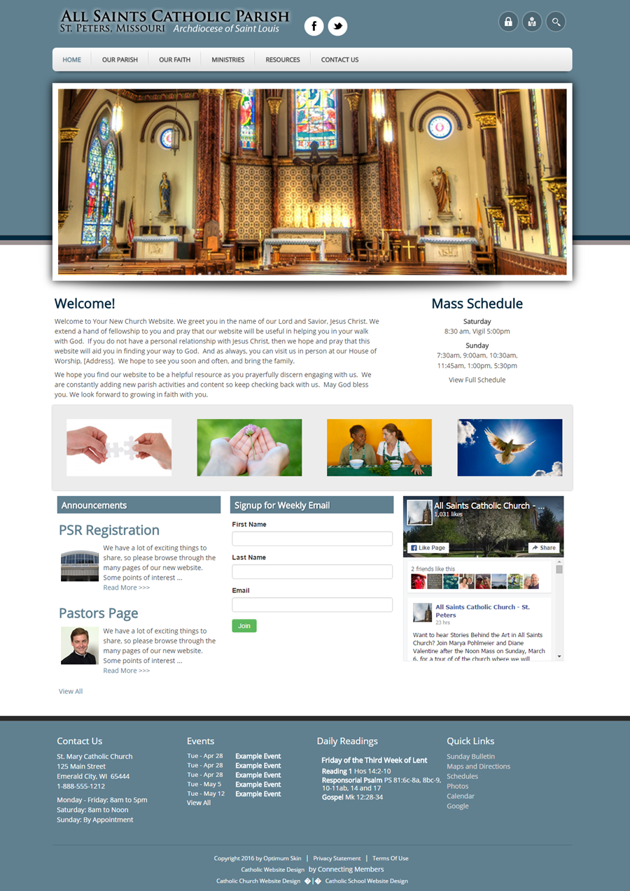 Catholic Church Websites Optimum Home 1