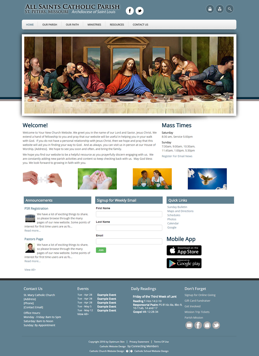 Catholic Church Websites Optimum Home 2