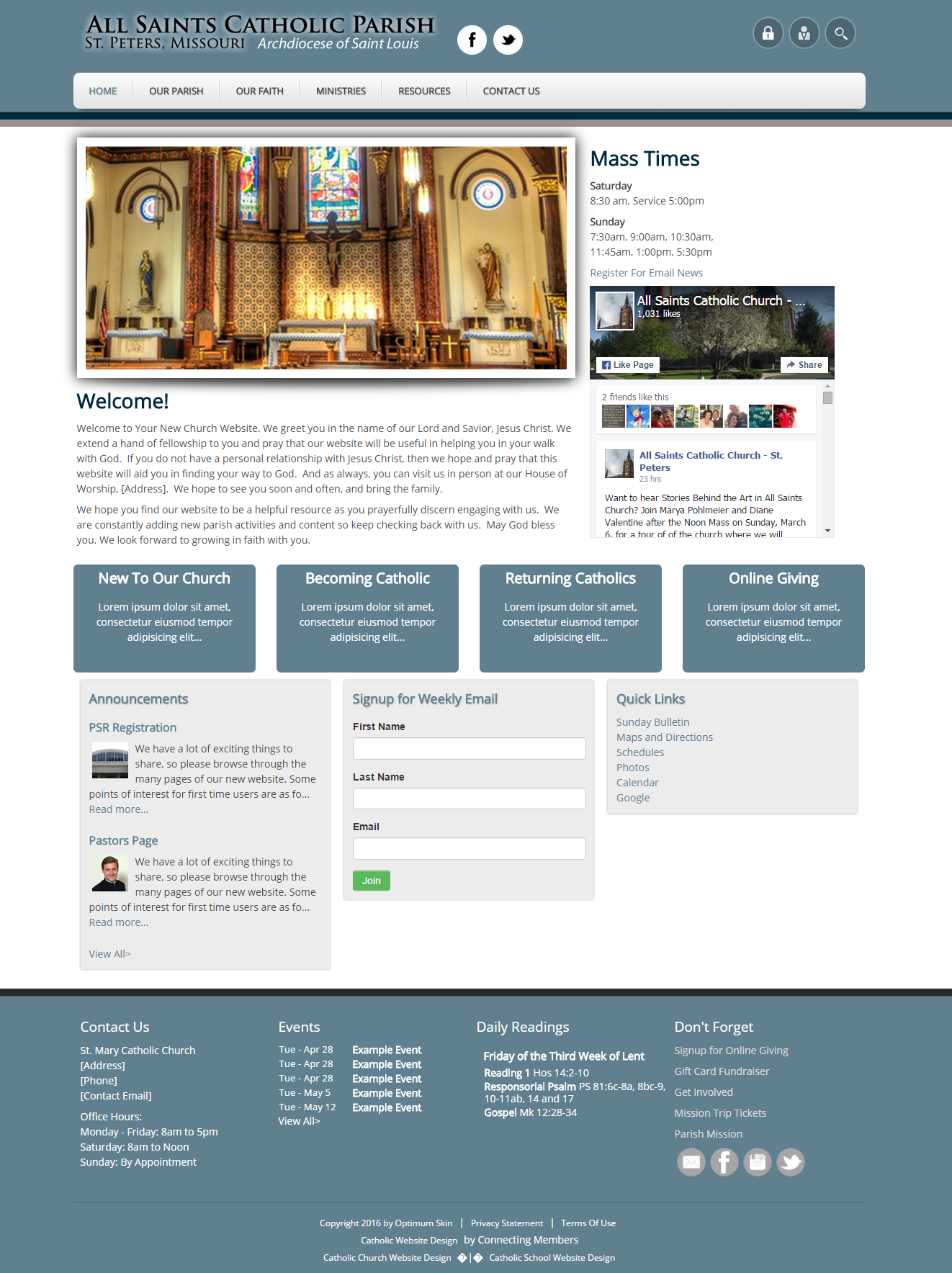 Catholic Church Websites Optimum Home 3