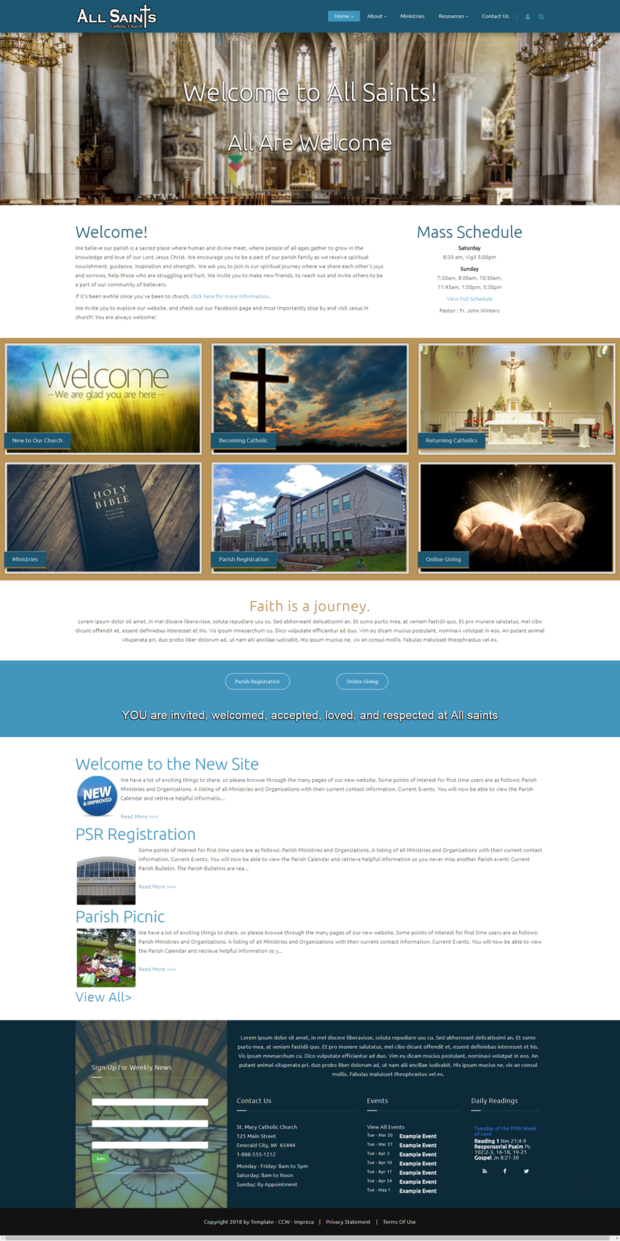 Best Catholic Church Websites Templates Imprezza