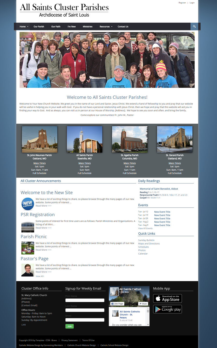 Parish Cluster Website Design Bravo