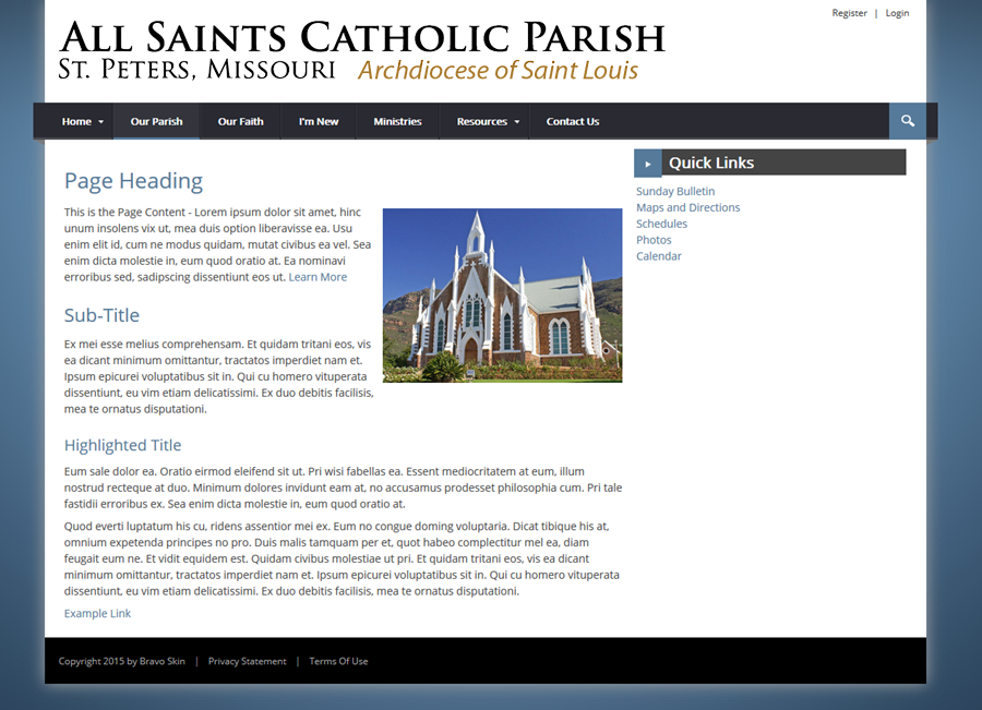 Best Catholic Church Websites Templates Bravo