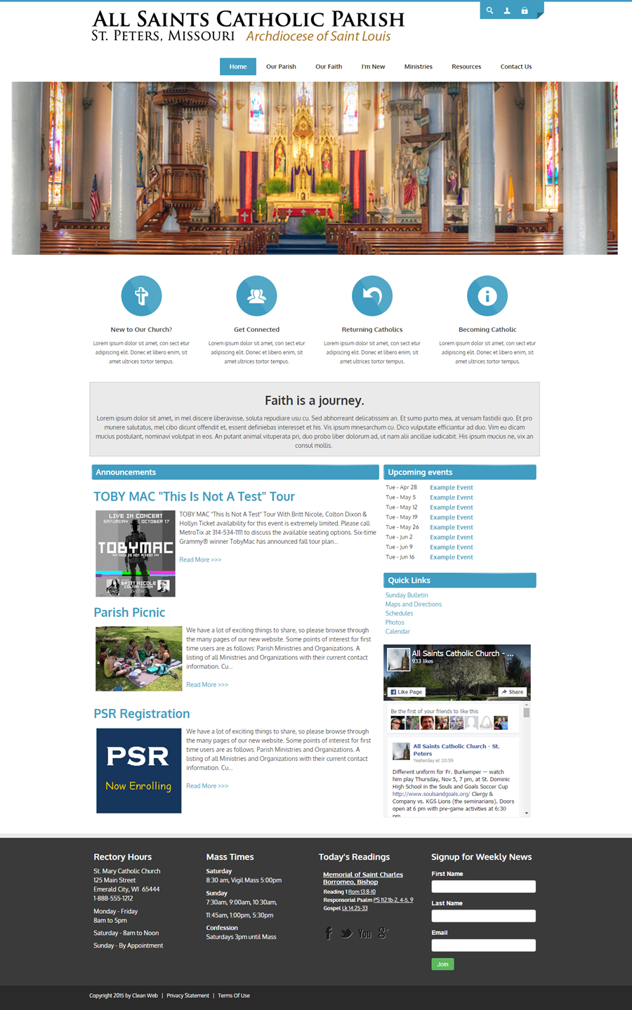 Best Catholic Church Websites Templates Cleanweb