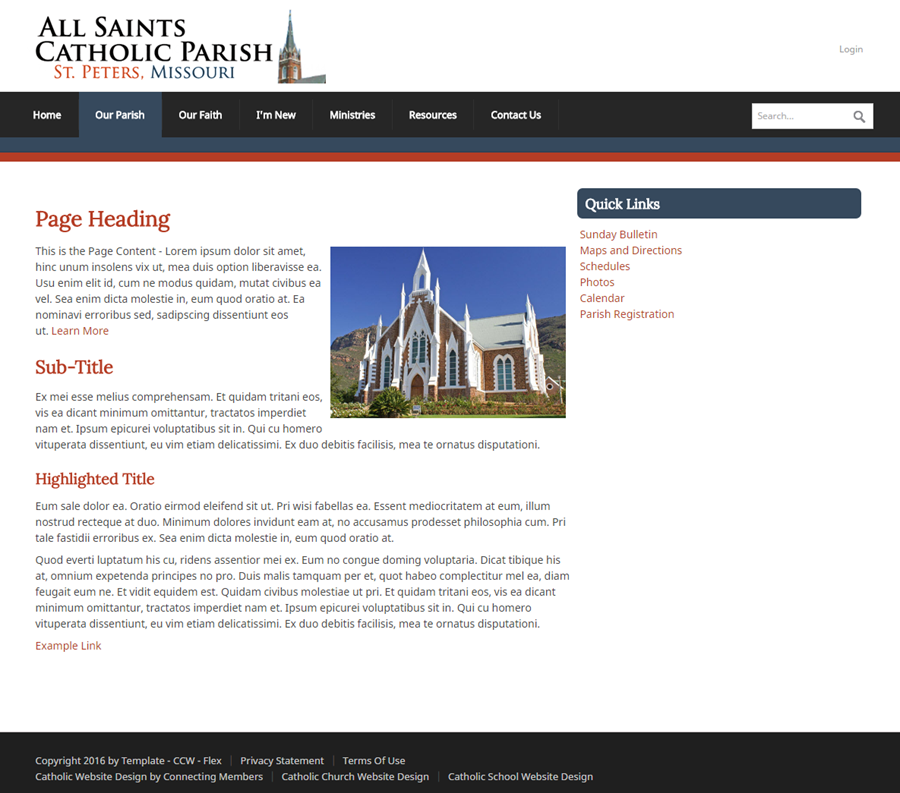 Best Catholic Church Websites Templates Flexiweb