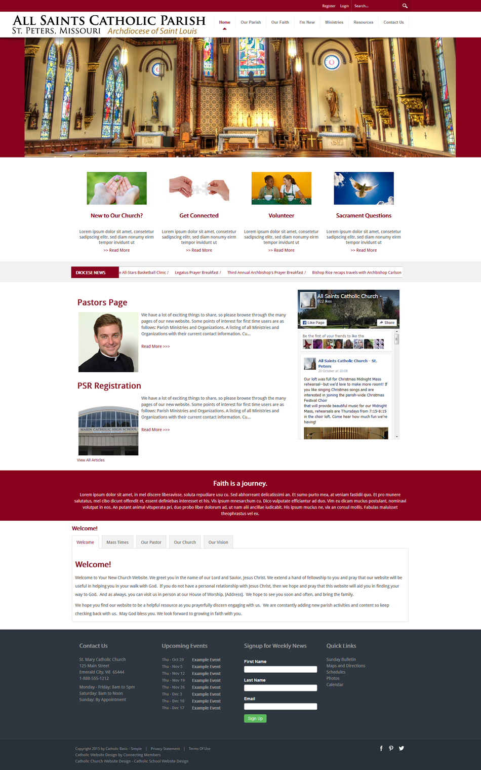 Best Catholic Church Websites Templates Simple