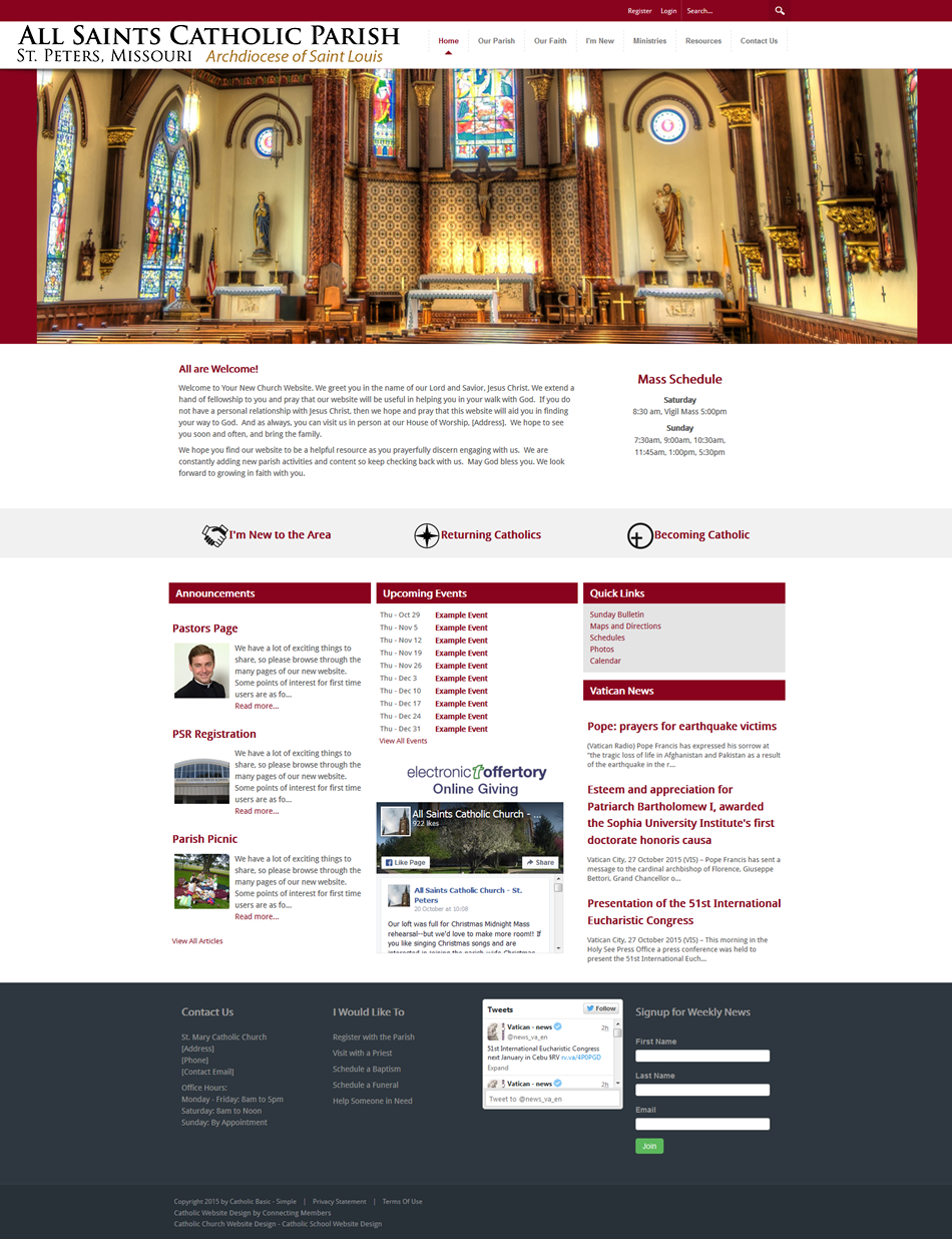 Best Catholic Church Websites Templates Simple