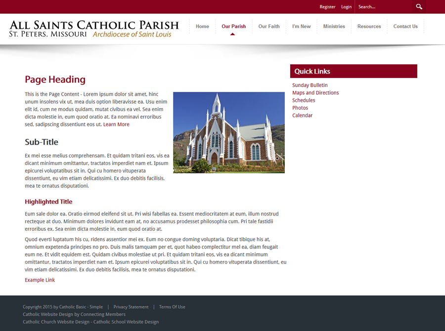 Best Catholic Church Websites Templates Simple