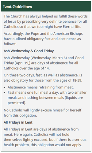 Lent Guidelines