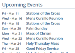 Catholic Website Calendar Software