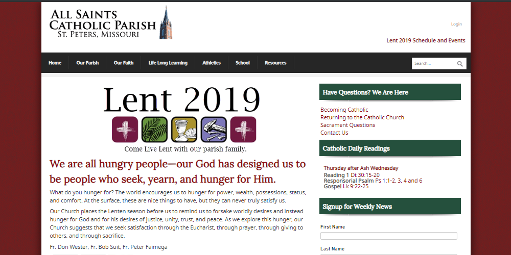 Make it Easy with a Lent Special Events Page